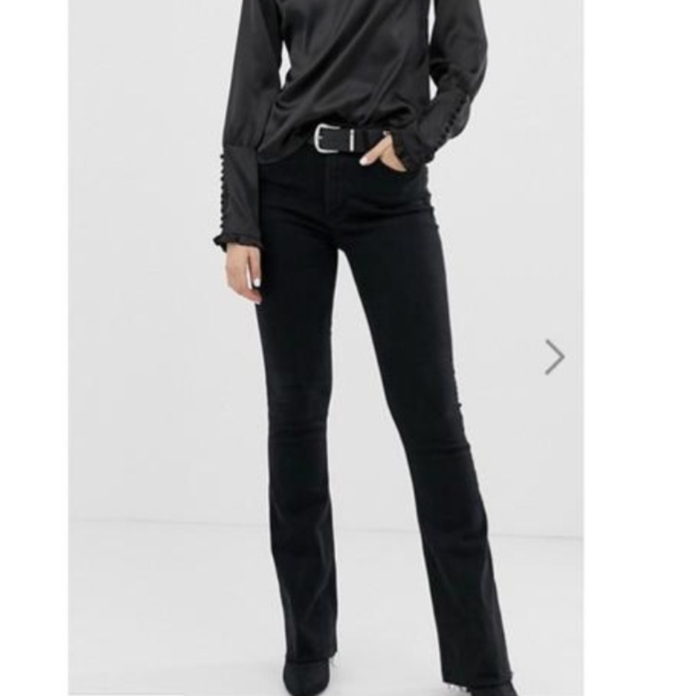 Mango raw hem flare jeans